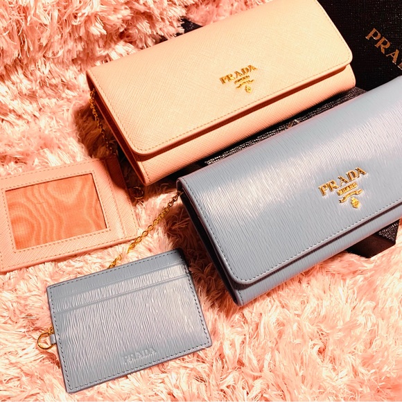 「SOLD 」PRADA 1MH132 VITELLO MOVEI ASTRALE blue wallet NEW - Picture 7 of 8